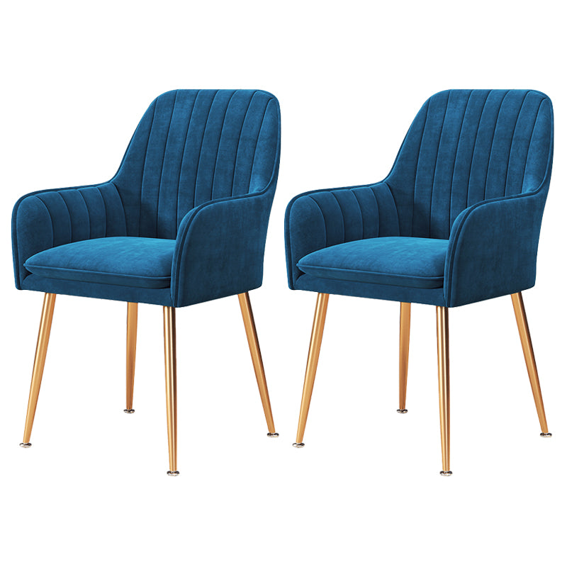 Fauteuil de salle à manger rembourré avec pieds en métal (Ensemble de 2)