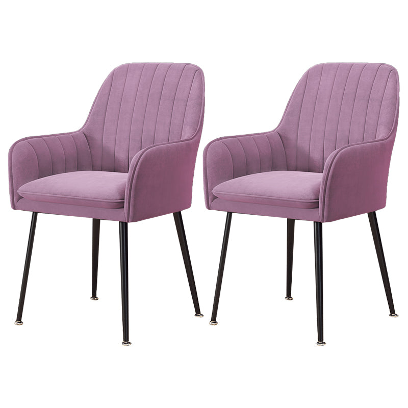 Fauteuil de salle à manger rembourré avec pieds en métal (Ensemble de 2)