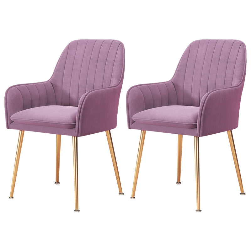 Fauteuil de salle à manger rembourré avec pieds en métal (Ensemble de 2)