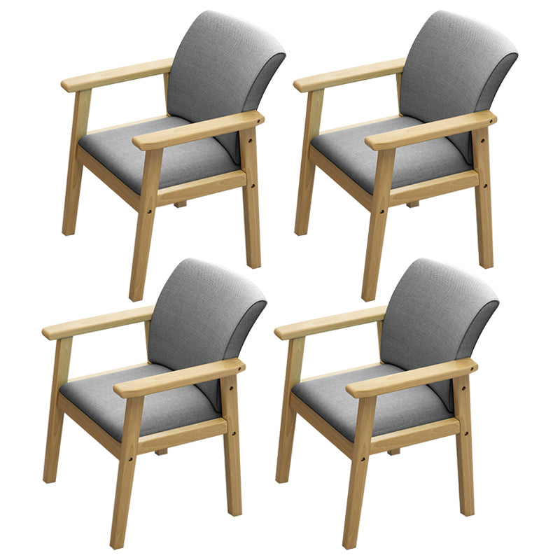 Inicio Sillón escandinavo Silla de comedor con respaldo sólido tapizada en madera