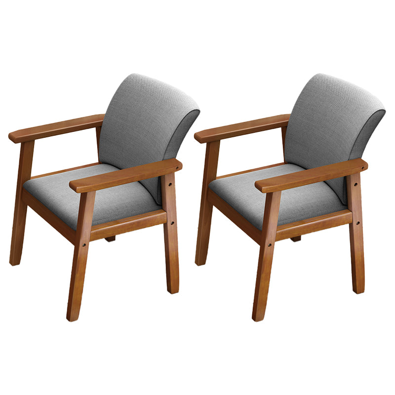 Inicio Sillón escandinavo Silla de comedor con respaldo sólido tapizada en madera