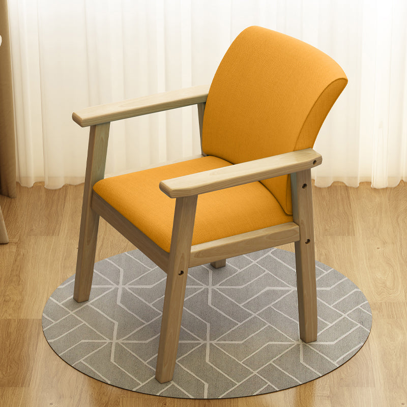 Inicio Sillón escandinavo Silla de comedor con respaldo sólido tapizada en madera