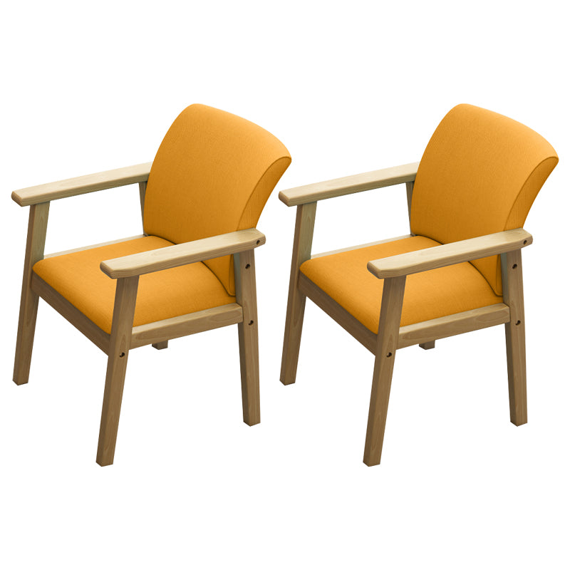 Inicio Sillón escandinavo Silla de comedor con respaldo sólido tapizada en madera