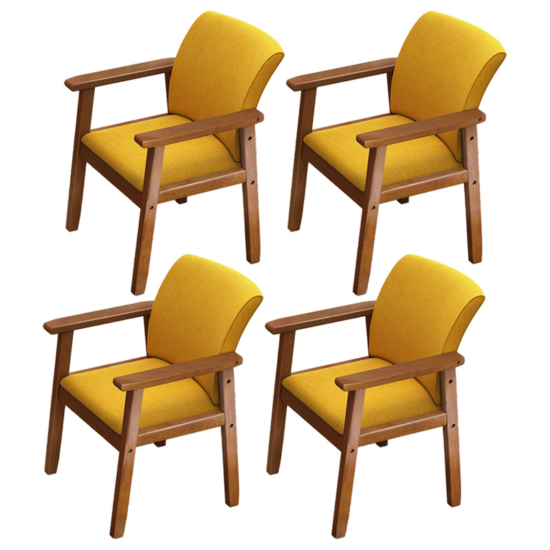 Inicio Sillón escandinavo Silla de comedor con respaldo sólido tapizada en madera