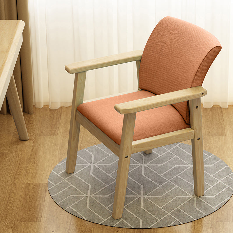 Inicio Sillón escandinavo Silla de comedor con respaldo sólido tapizada en madera