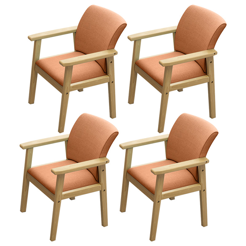 Inicio Sillón escandinavo Silla de comedor con respaldo sólido tapizada en madera