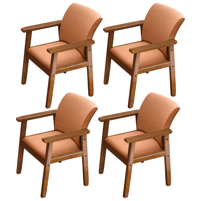 Inicio Sillón escandinavo Silla de comedor con respaldo sólido tapizada en madera