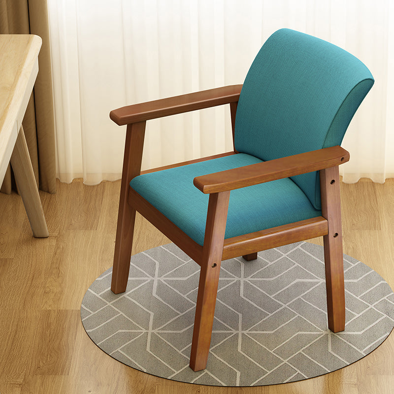 Inicio Sillón escandinavo Silla de comedor con respaldo sólido tapizada en madera
