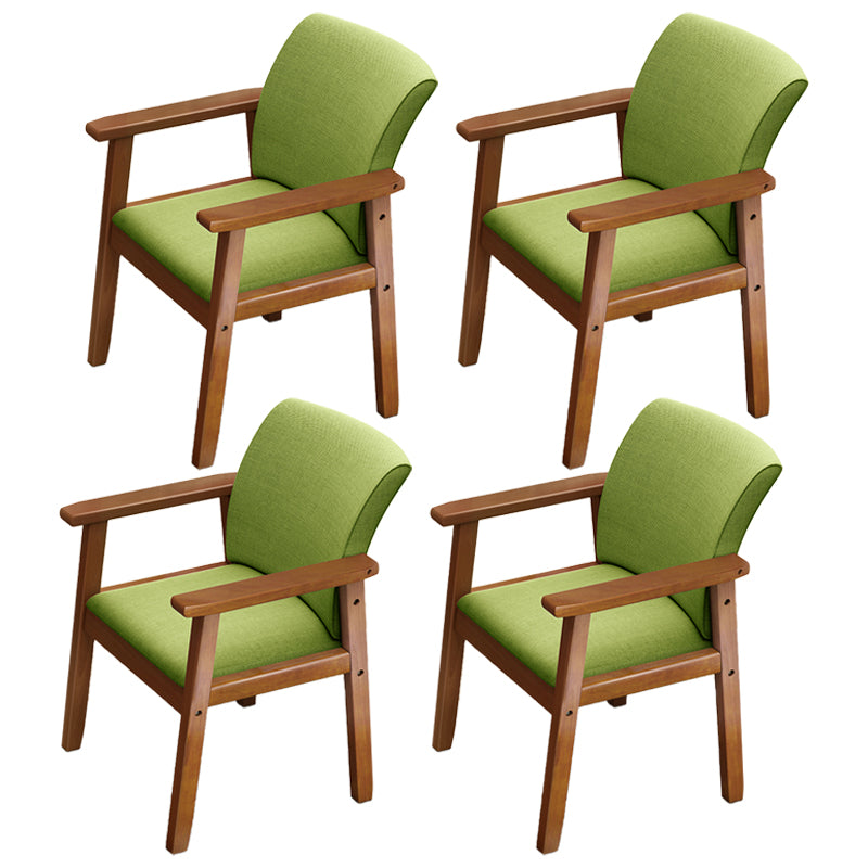 Inicio Sillón escandinavo Silla de comedor con respaldo sólido tapizada en madera