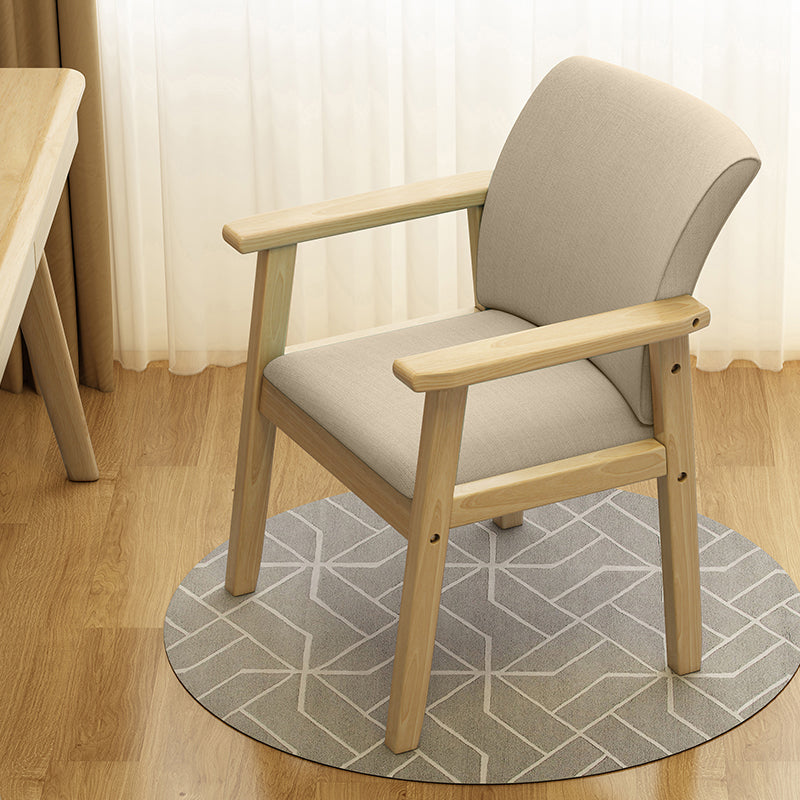 Inicio Sillón escandinavo Silla de comedor con respaldo sólido tapizada en madera