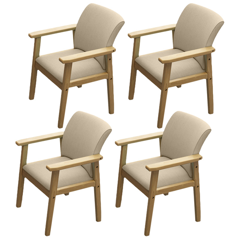 Inicio Sillón escandinavo Silla de comedor con respaldo sólido tapizada en madera