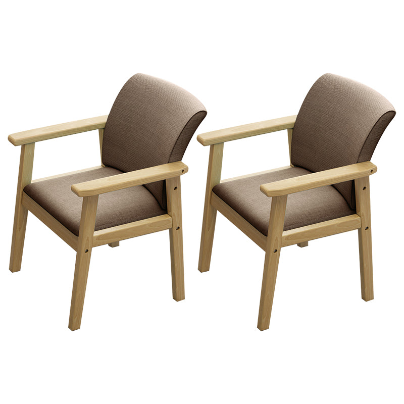 Inicio Sillón escandinavo Silla de comedor con respaldo sólido tapizada en madera