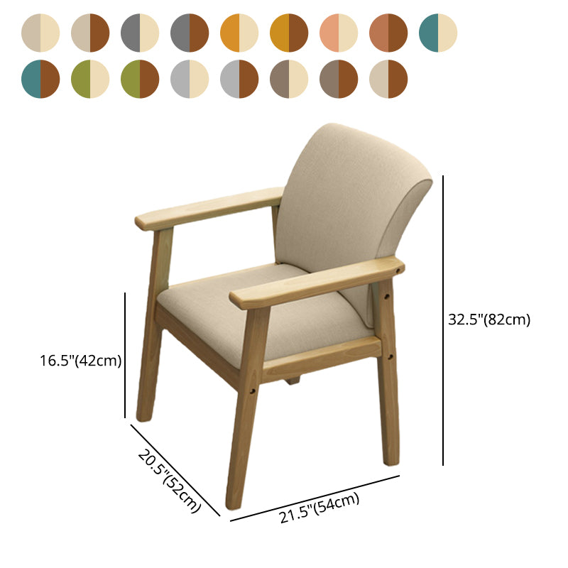 Inicio Sillón escandinavo Silla de comedor con respaldo sólido tapizada en madera
