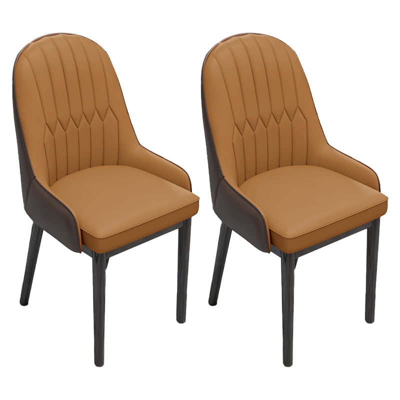Silla lateral casera escandinava Silla de comedor con respaldo sólido tapizada de metal