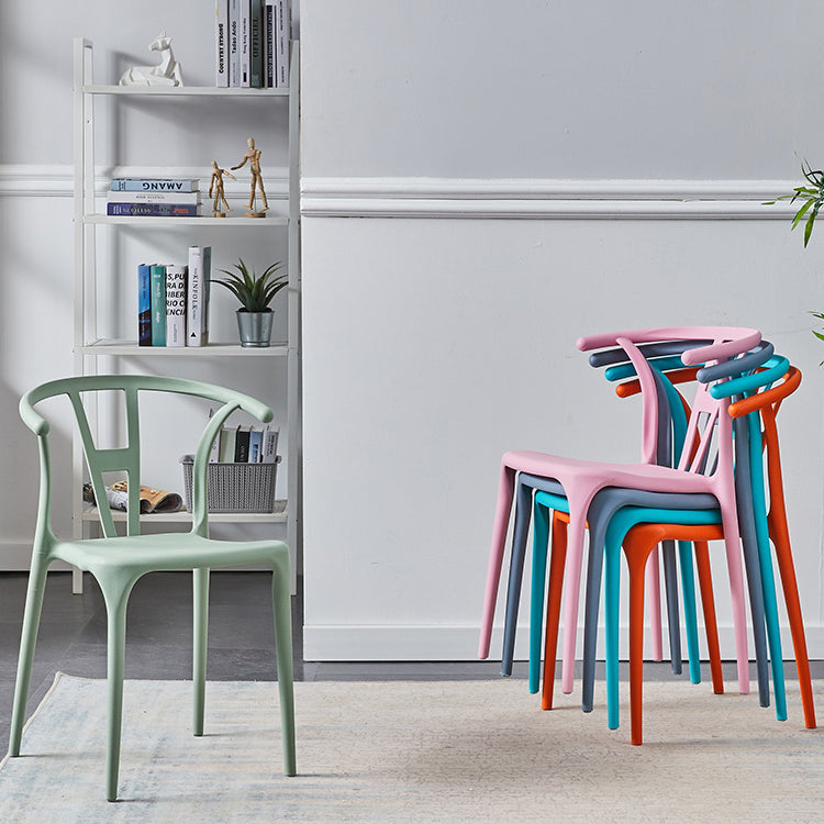 Chaise de salle à manger en plastique de style moderne, chaise d'appoint empilable sans accoudoirs pour la cuisine
