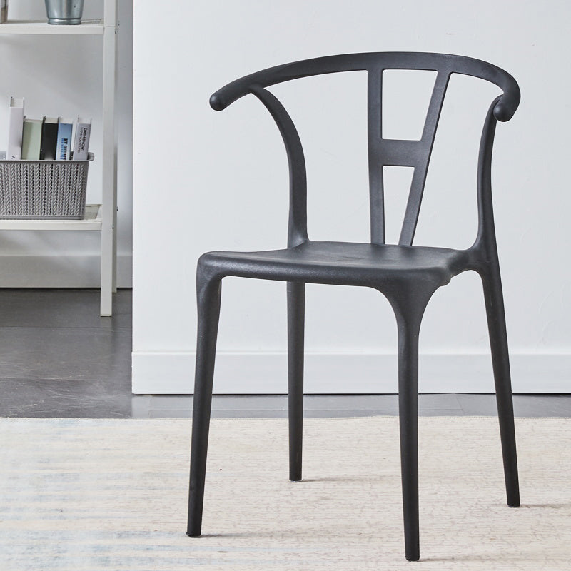 Chaise de salle à manger en plastique de style moderne, chaise d'appoint empilable sans accoudoirs pour la cuisine