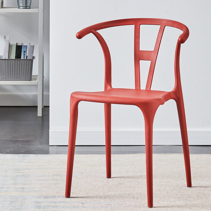 Chaise de salle à manger en plastique de style moderne, chaise d'appoint empilable sans accoudoirs pour la cuisine
