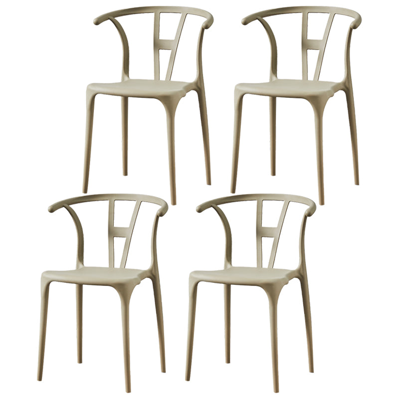 Chaise de salle à manger en plastique de style moderne, chaise d'appoint empilable sans accoudoirs pour la cuisine