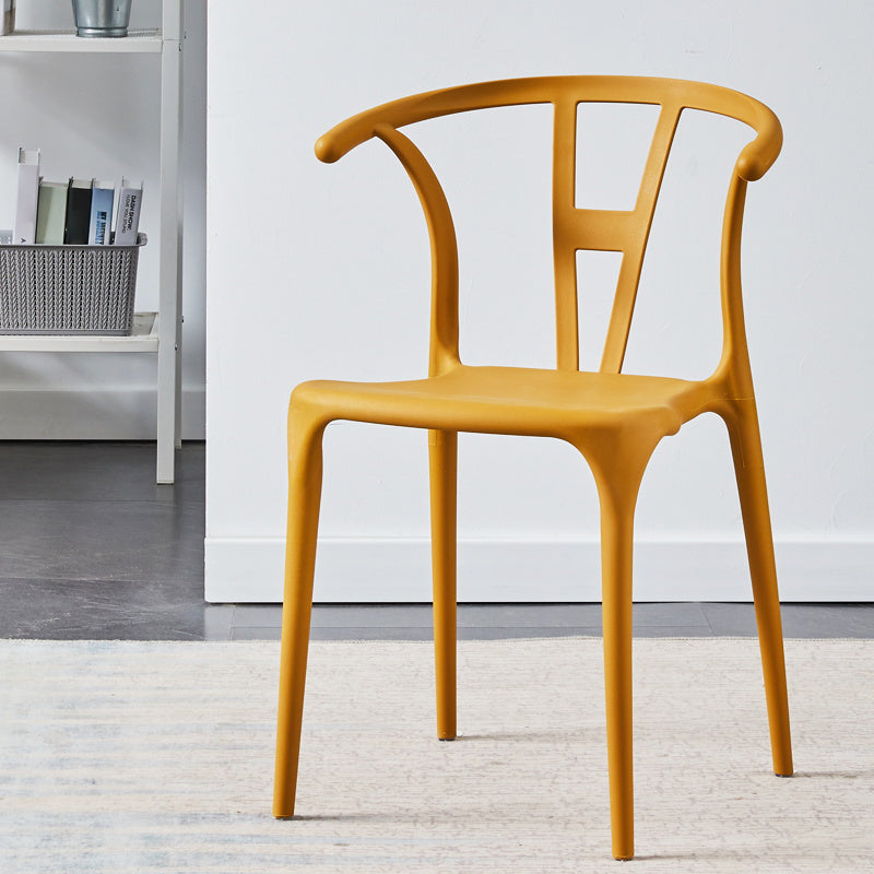 Chaise de salle à manger en plastique de style moderne, chaise d'appoint empilable sans accoudoirs pour la cuisine