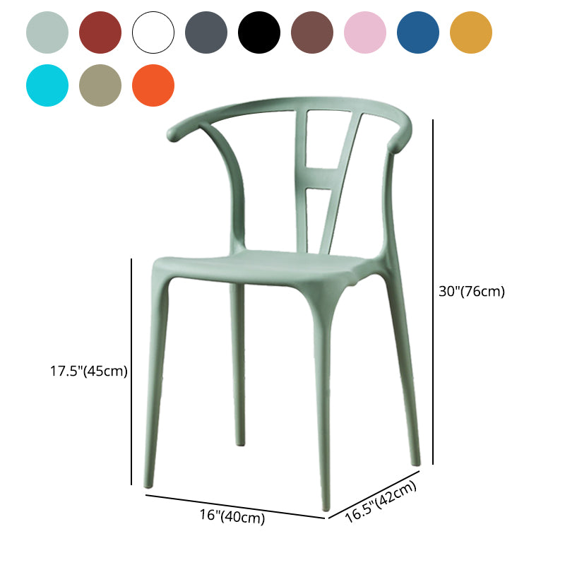 Chaise de salle à manger en plastique de style moderne, chaise d'appoint empilable sans accoudoirs pour la cuisine