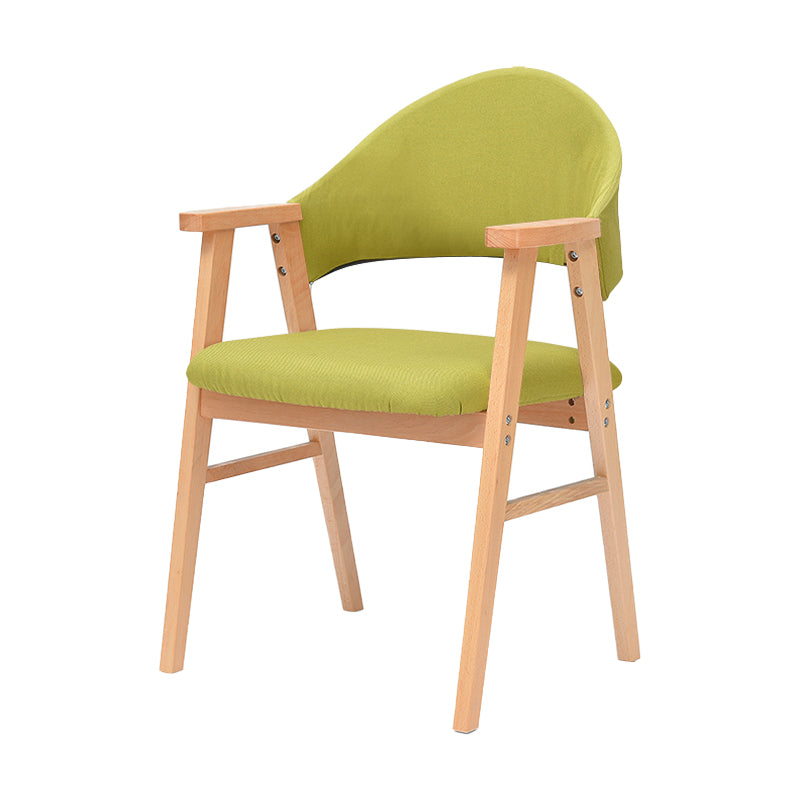 Silla de comedor de madera de estilo moderno con respaldo abierto, sillón lateral de comedor para cocina