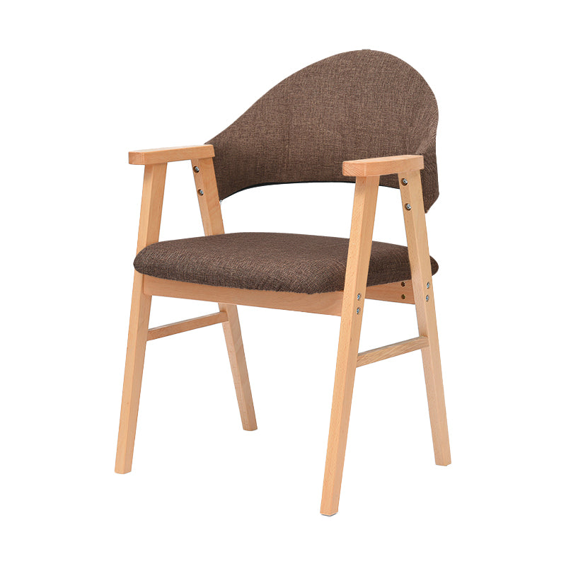 Silla de comedor de madera de estilo moderno con respaldo abierto, sillón lateral de comedor para cocina