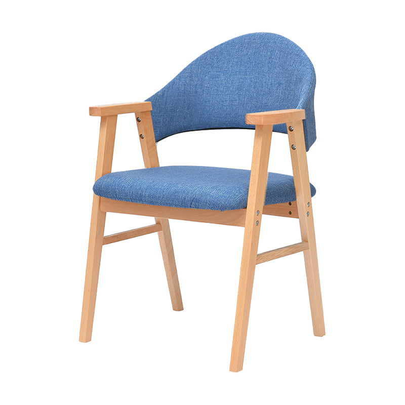 Silla de comedor de madera de estilo moderno con respaldo abierto, sillón lateral de comedor para cocina