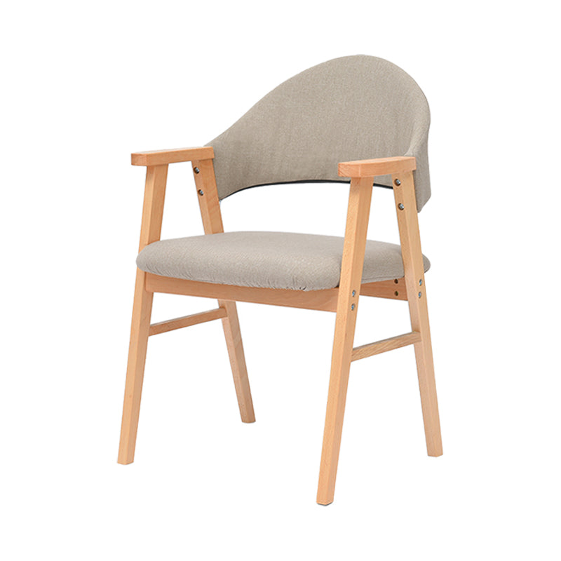 Silla de comedor de madera de estilo moderno con respaldo abierto, sillón lateral de comedor para cocina