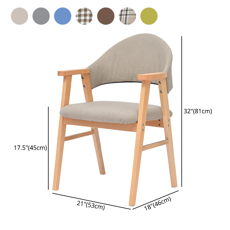 Silla de comedor de madera de estilo moderno con respaldo abierto, sillón lateral de comedor para cocina
