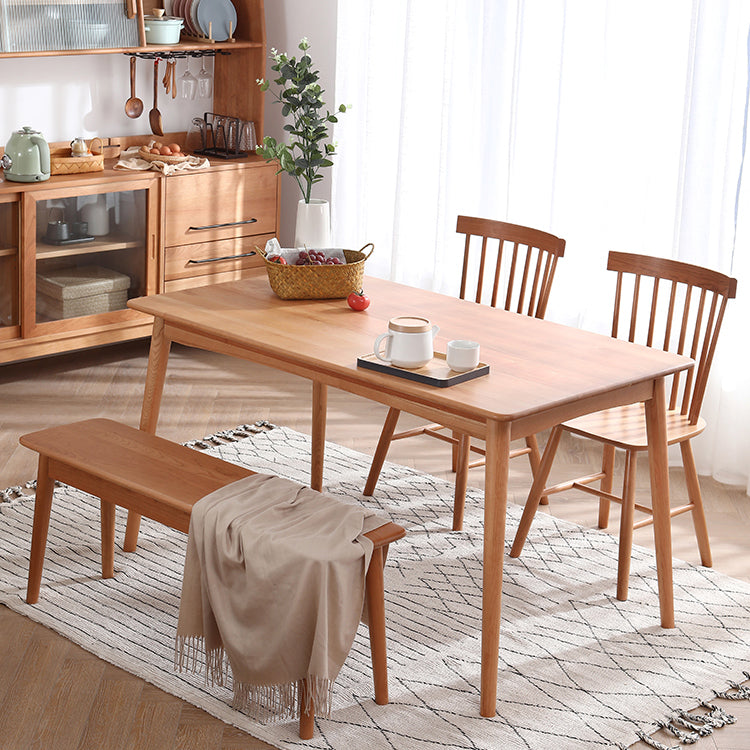 Mesa de comedor de 4 patas de estilo moderno, colección de comedor de madera maciza para interiores