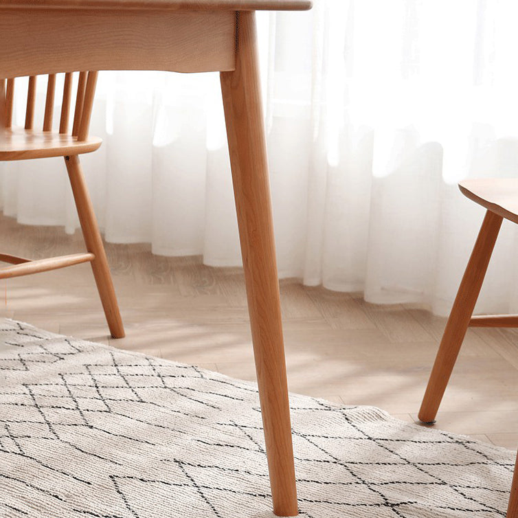 Mesa de comedor de 4 patas de estilo moderno, colección de comedor de madera maciza para interiores
