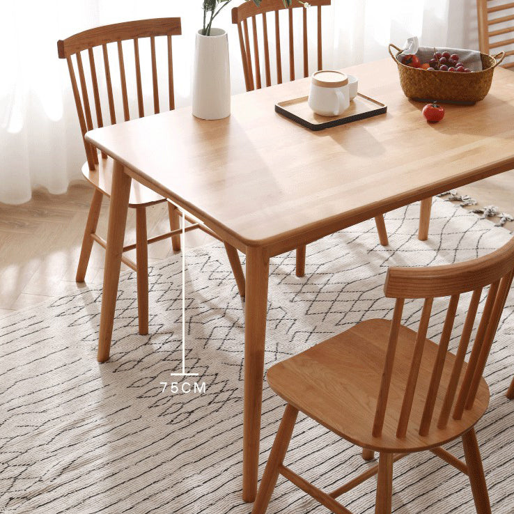 Mesa de comedor de 4 patas de estilo moderno, colección de comedor de madera maciza para interiores