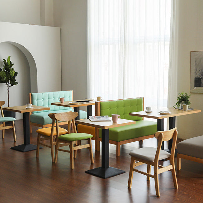 Moderner Holz- und Holzküche Tisch brauner Tisch mit schwarzem Rahmen für Esszimmer
