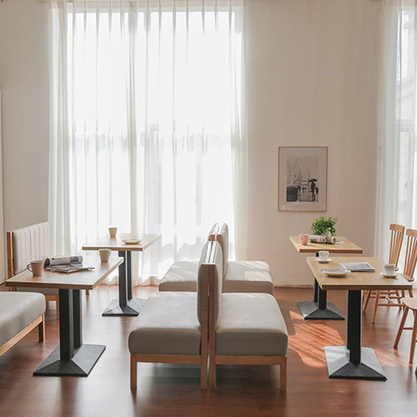Moderner Holz- und Holzküche Tisch brauner Tisch mit schwarzem Rahmen für Esszimmer