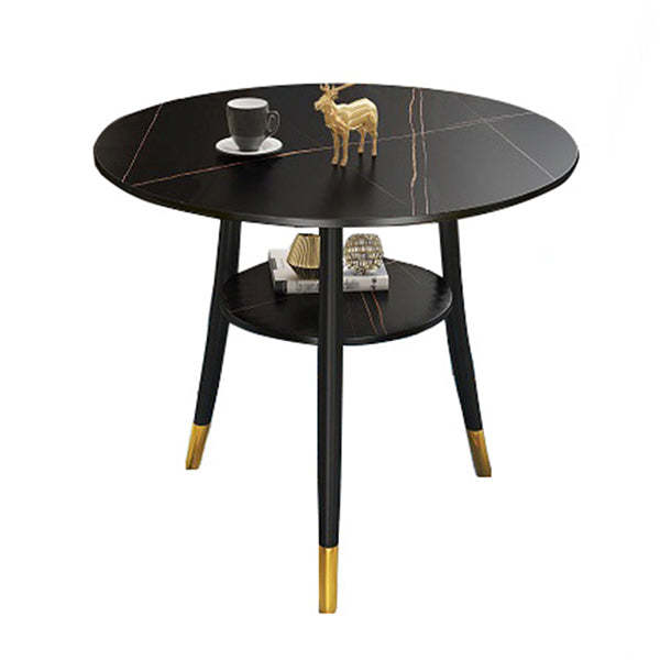 Traditioneller Luxusstil Sintered Stone Esstisch rund 3 Beine Tisch