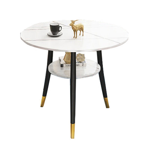 Traditioneller Luxusstil Sintered Stone Esstisch rund 3 Beine Tisch