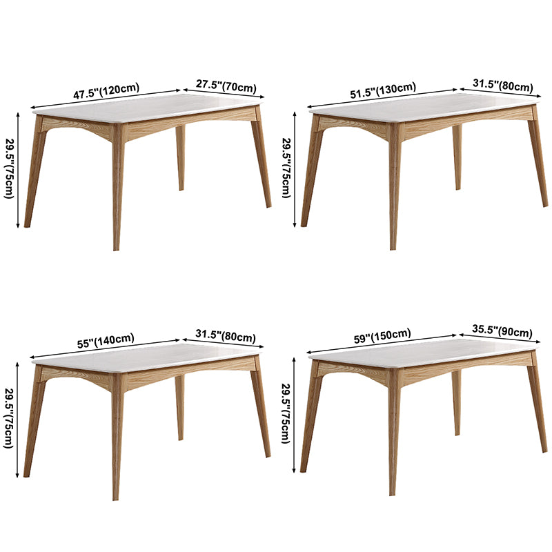 Simple Style Marble Dining Table 4 Legs Base Rectangle Table for Kitchen