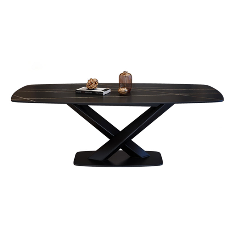 Rechthoekige luxe eettafel Vierkleurige vaste tafel met gesinterde steen