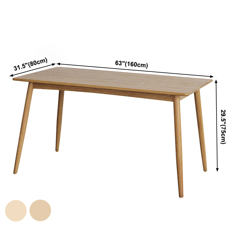 Mesa de comedor de madera maciza rectángulo Mesa interior de cocina moderna con 4 patas
