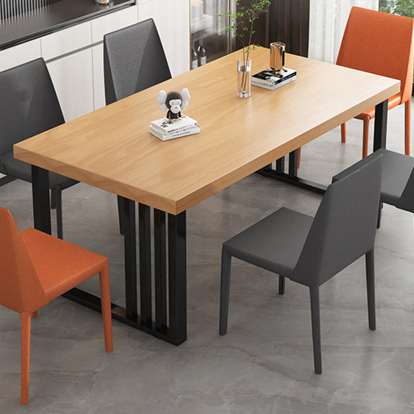 Industrial Rectangle Sled Base Furniture Solid Wood Dining Table for Home