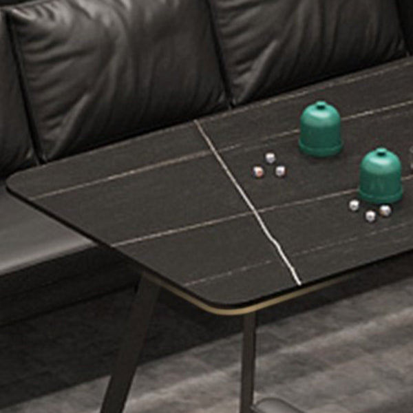 Metal Industrial Rectangle Indoor Table Sintered Stone Table for Kitchen and Dining Room