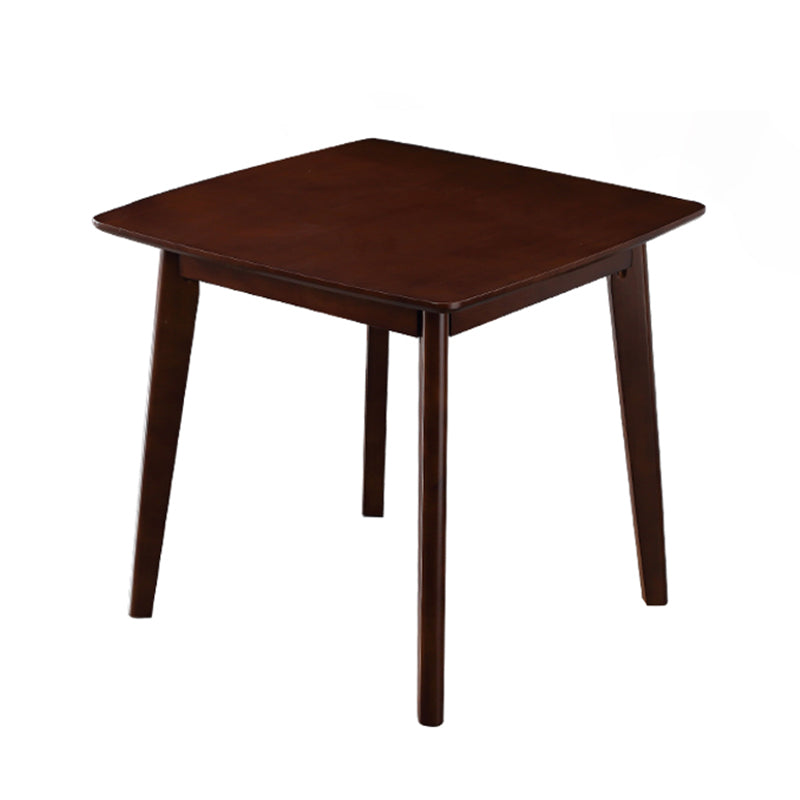 Square 4 Legs Industrial Dining Table Wood Color Fixed Table of Solid Wood