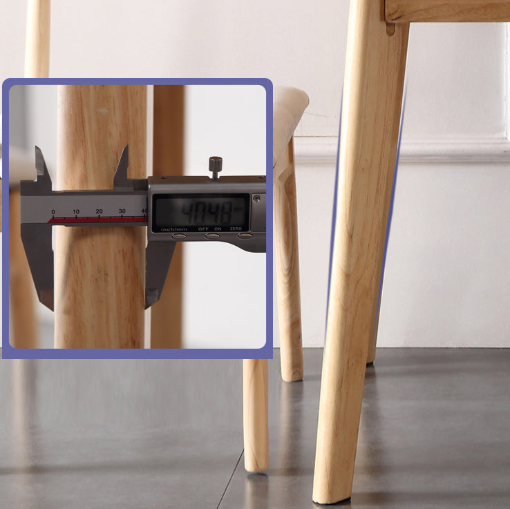 Square 4 Legs Industrial Dining Table Wood Color Fixed Table of Solid Wood