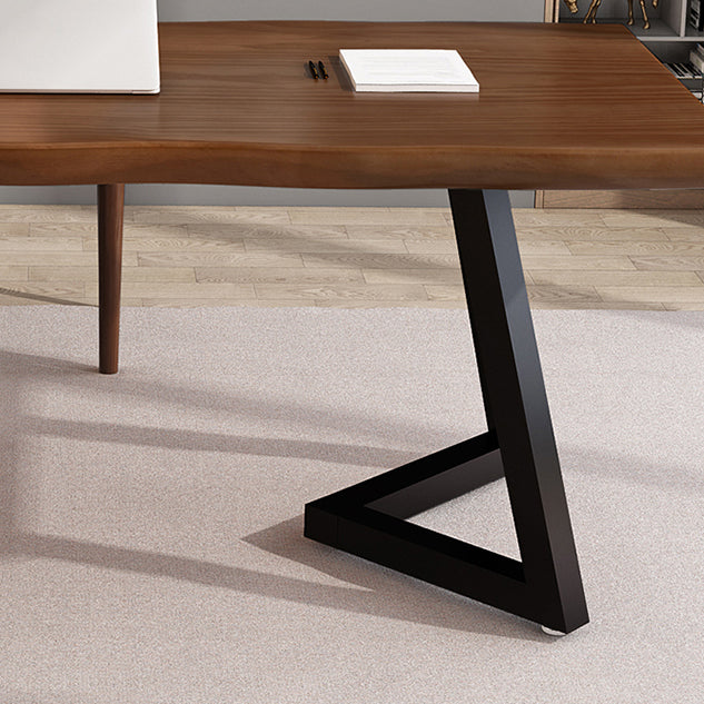 Mesa de comedor industrial de doble pedestal de rectángulo Mesa de madera de madera sólida