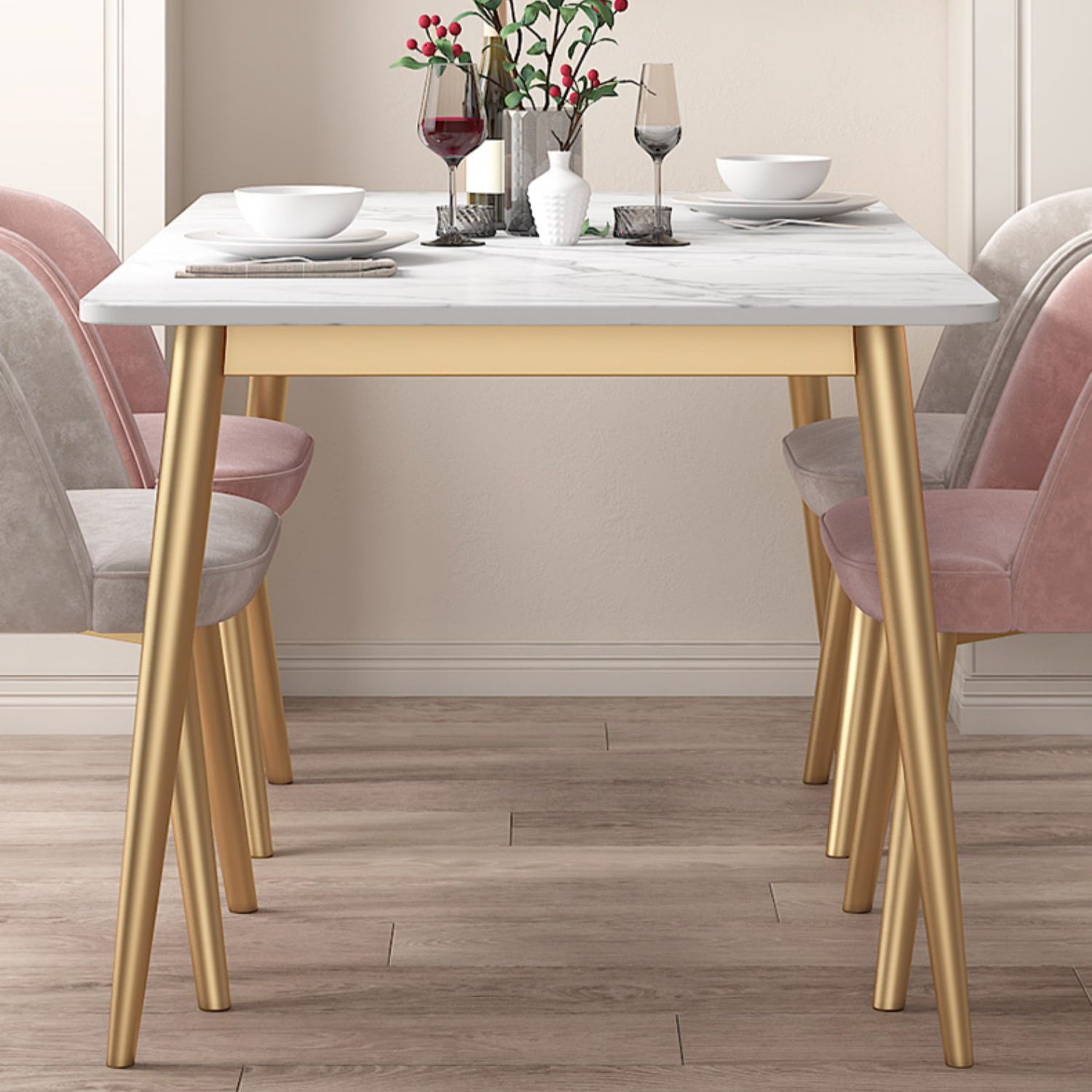 Calco della sala da pranzo tradizionale del rettangolo di 4 piedi di 4 piedi Collezione da pranzo in pietra
