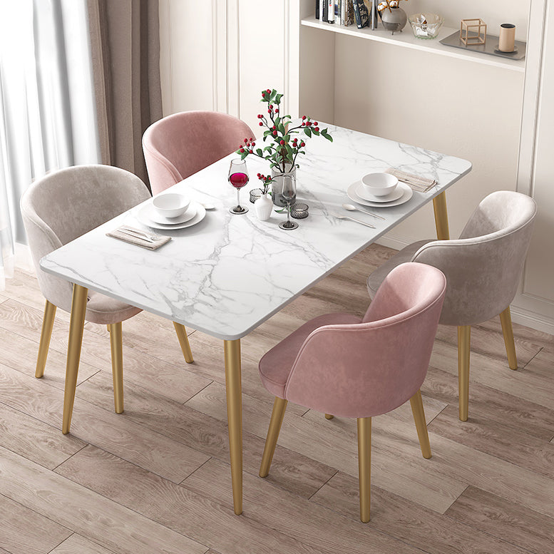 Calco della sala da pranzo tradizionale del rettangolo di 4 piedi di 4 piedi Collezione da pranzo in pietra