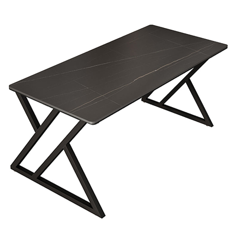 Rectangle Four-Color Dining Table Sintered Stone Table Modern with Double Pedestal