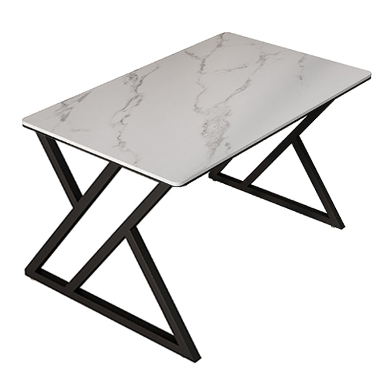 Rectangle Four-Color Dining Table Sintered Stone Table Modern with Double Pedestal