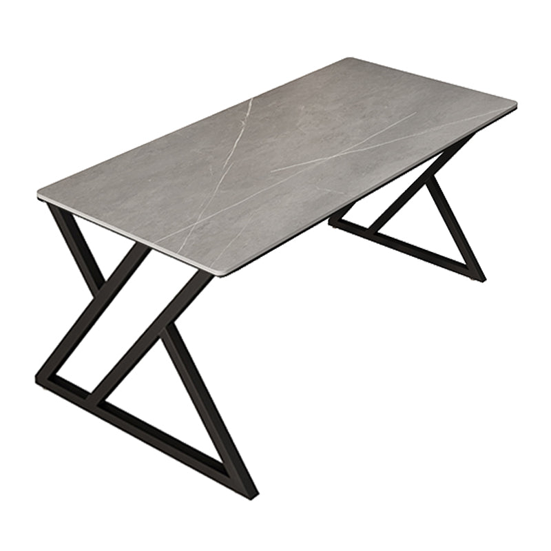 Rectangle Four-Color Dining Table Sintered Stone Table Modern with Double Pedestal
