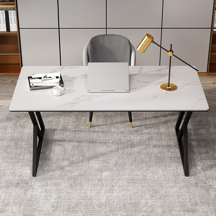 Rectangle Four-Color Dining Table Sintered Stone Table Modern with Double Pedestal
